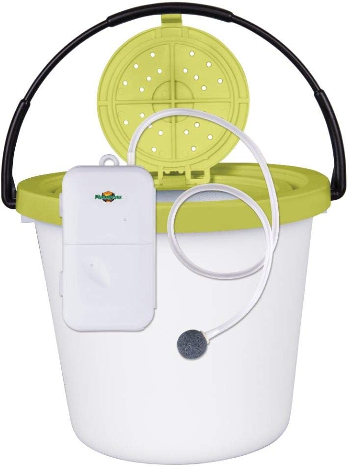 Outdoors 6084FA 8 Qt. Insulated Bait Bucket with Water Resistant Aerator One Combo Pack, Live Bait Bucket and Aerator, Lime Green/White