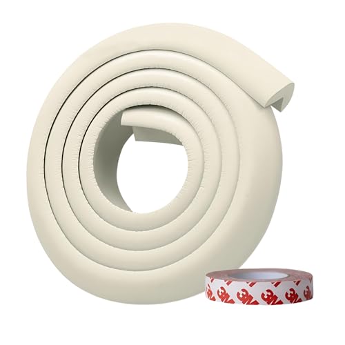 KidDough Baby Proofing Thick Edge Protector for Kids, Furniture and Corner Guard, Rubber Protector for Kids Safety, Corner Protector for Sharp Edges, Baby Safety Products (2 mtr, White, L-Shape) - Image 1