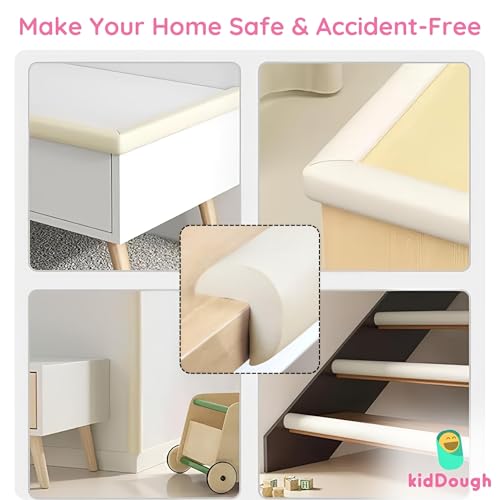KidDough Baby Proofing Thick Edge Protector for Kids, Furniture and Corner Guard, Rubber Protector for Kids Safety, Corner Protector for Sharp Edges, Baby Safety Products (2 mtr, White, L-Shape) - Image 3