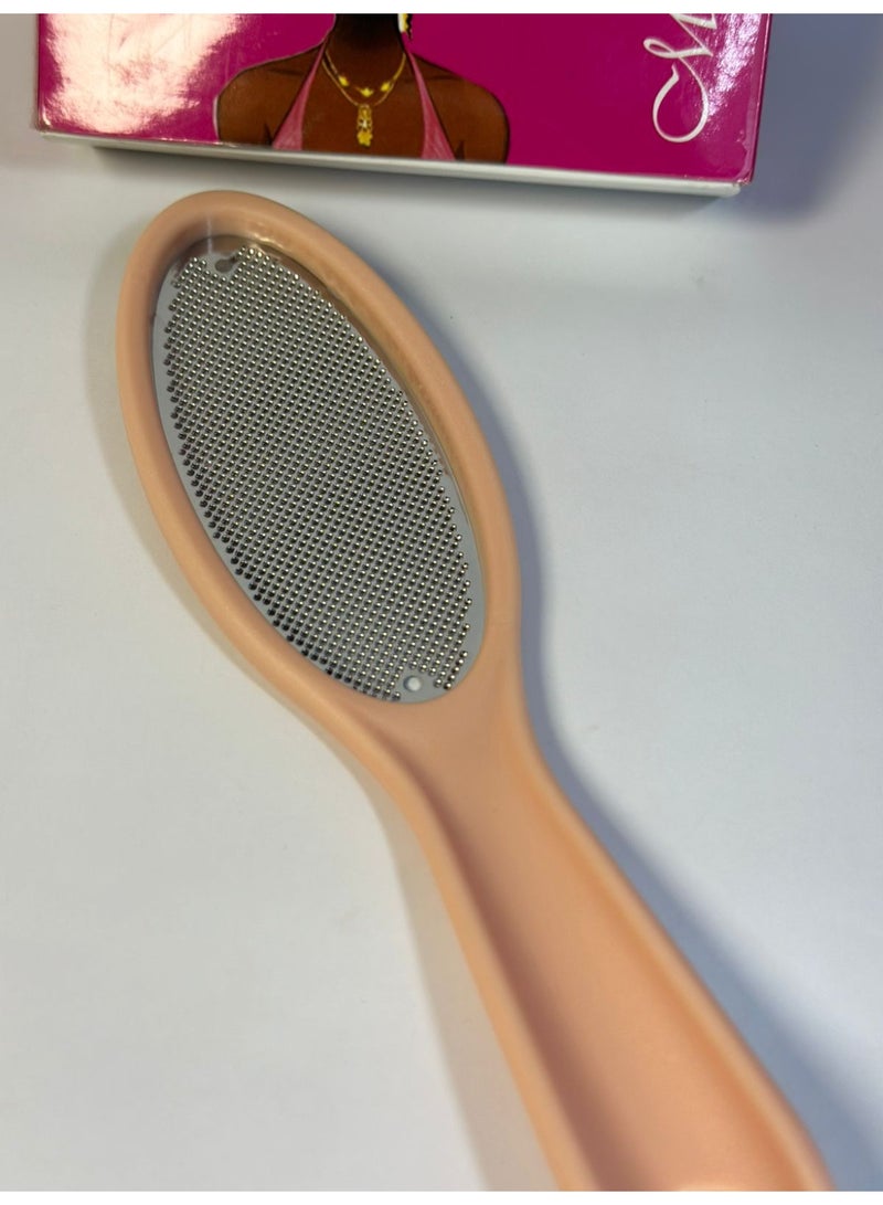 Professional foot scrubber for removing dead and rough skin from wet and dry feet. Made of surgical stainless steel, multi-colored, 1pcs. - Image 1