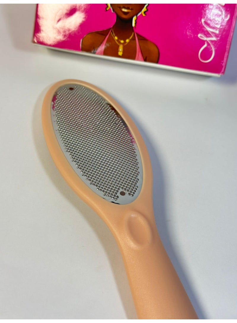 Professional foot scrubber for removing dead and rough skin from wet and dry feet. Made of surgical stainless steel, multi-colored, 1pcs. - Image 2