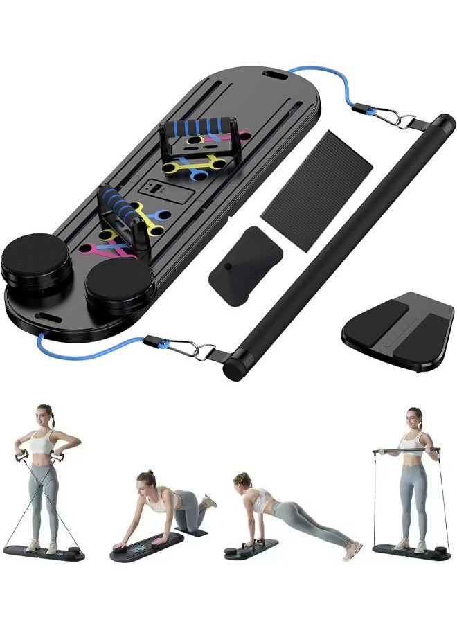 Generic - Pilates Board - Pilates Reformer Set, Multi-Purpose Foldable Pilates Reformer Board for Home, 15 in 1 Pilates Sliding Board - Image 1
