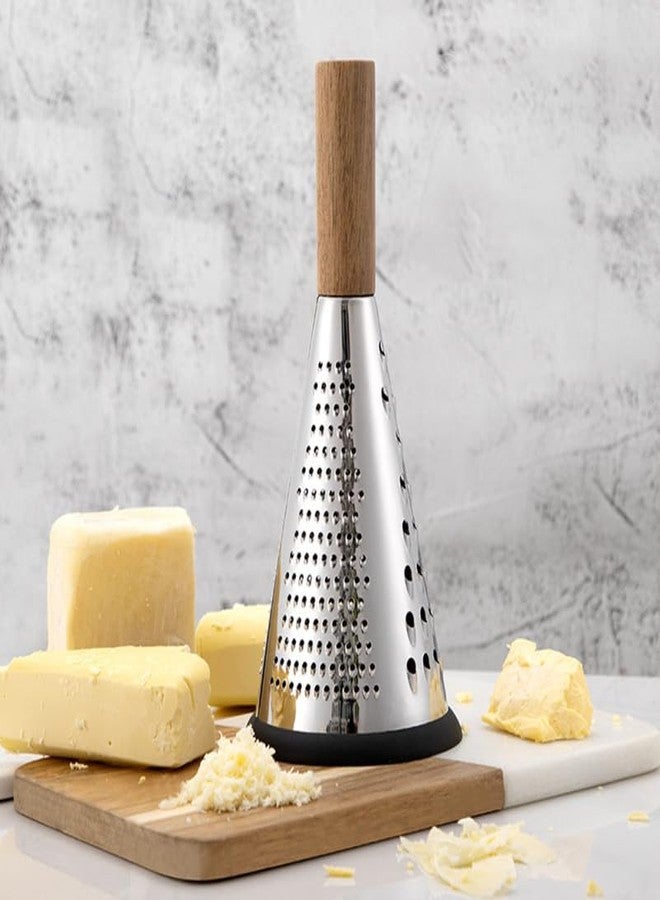 OFFSCH Kitchen Grater Potato Grater Fruit Chopper Home Tools Cheese Grater Vegetable Stripper Handle Cheese Graters Cone-Shaped Vertical Kitchen Accessory Wood - Image 3
