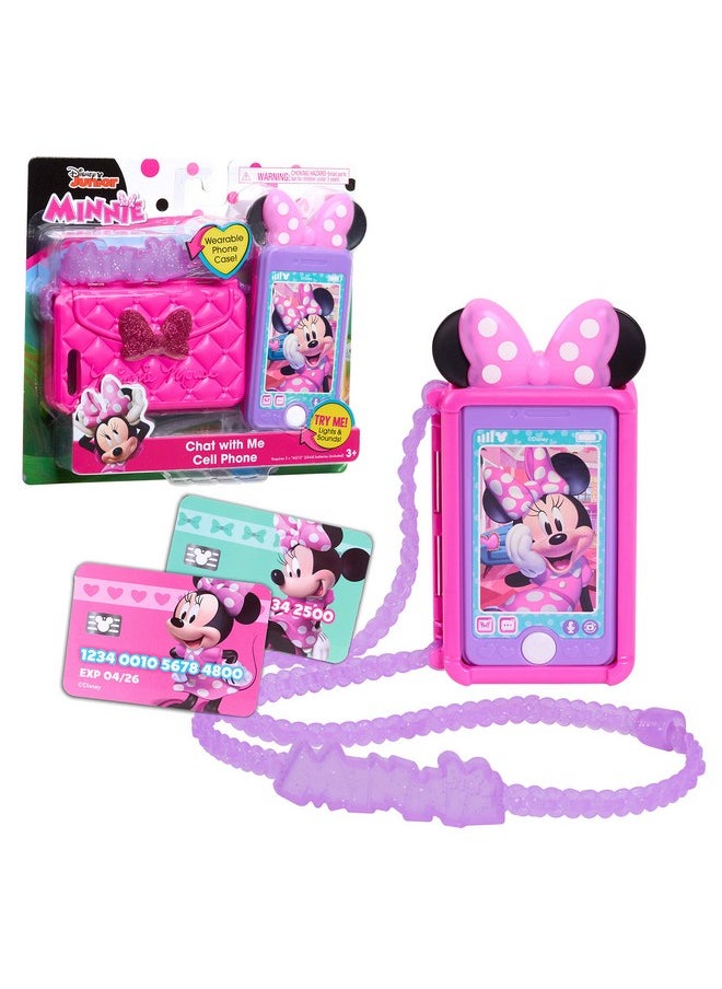 Minnie Disney Junior Minnie Mouse Chat With Me Pretend Play Cell Phone Set, Lights And Sounds, Officially Licensed Kids Toys For Ages 3 Up By Just Play  - Image 1