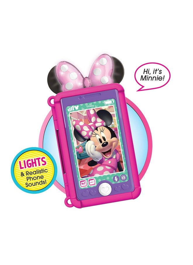 Minnie Disney Junior Minnie Mouse Chat With Me Pretend Play Cell Phone Set, Lights And Sounds, Officially Licensed Kids Toys For Ages 3 Up By Just Play  - Image 3