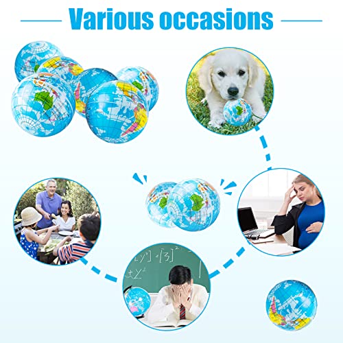 Jizvxe 24 PCS Globe Squeeze Balls,2.5 Inch Globe Bouncy Ball Earth Squishy Ball,Mini Foam Globe Squeeze Stress Balls - Image 5