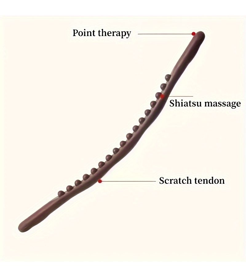 1pc 19 Bead Acupoint Massage Stick For Neck Waist And Abdomen Ergonomic Design Durable Plastic Tension Relaxation And Posture Support - Image 5