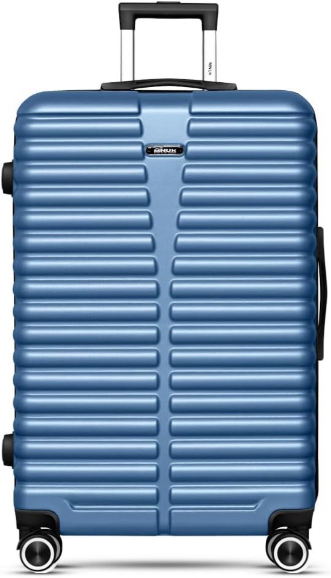 MNUK Destiny Carry-on Luggage | Hardside Soft Handle Trolley with TSA Lock | 360° 4 Wheeler (Blue, Checked Luggage 28- Inch) - Image 1