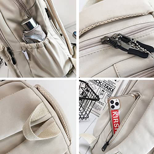 JARKJARD Aesthetic Backpack Cute Backpack for School College Backpack Large Capacity Bookbags for Girls Women Students Casual Travel Daypacks Solid Color(White) - Image 5