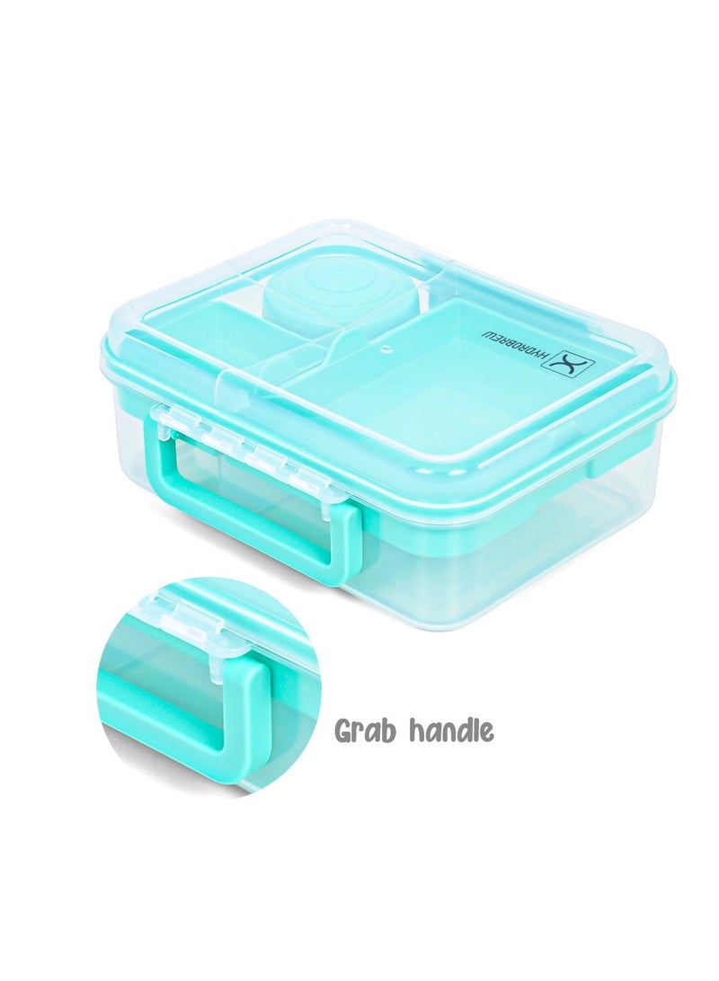 HYDROBREW 3/4/5 Compartment Convertible 1650Ml Bento Lunch Box With 150Ml Gravy Bowl - Green - Image 5