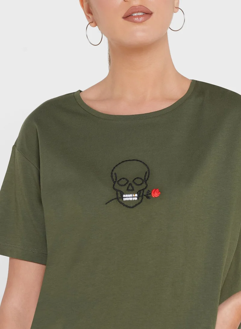 ترينديول Scull Print T-Shirt