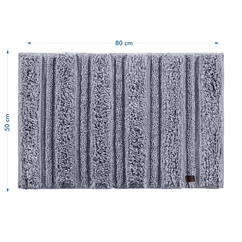 Spread Spain Cotton Resort Luxury Bathmat Super Absorbent Bathrug Floor Mats Non-Slip Rug for Home Kitchen and Bathroom (50x80 cm Carbon) - Image 4