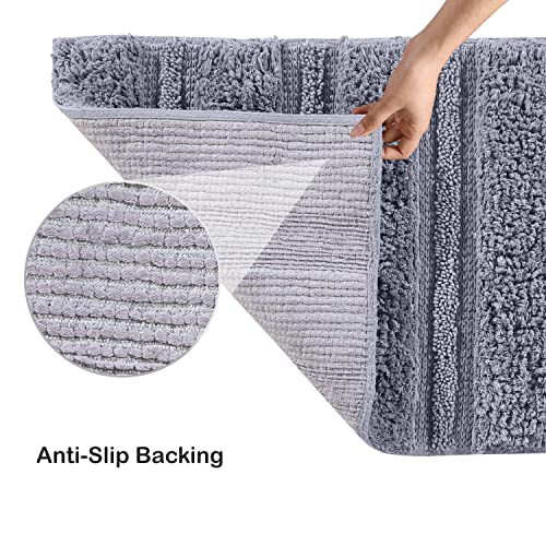 Spread Spain Cotton Resort Luxury Bathmat Super Absorbent Bathrug Floor Mats Non-Slip Rug for Home Kitchen and Bathroom (50x80 cm Carbon) - Image 2