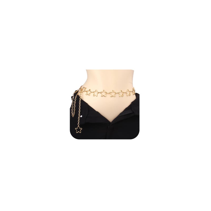 QWALIT Chain Belt Gold Belt Chain for Women Fashion Gold Star Chains Metal Chains Belts Y2K Accessories for Women - Image 1