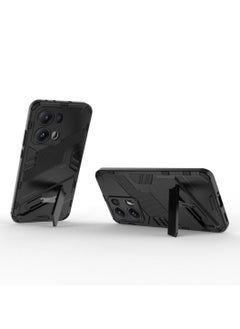 Generic OPPO Reno 13 Pro 5G - Original Punk Shock-Resistant Case Cover with Built-in Kickstand: Durable, Lightweight, and Shock-Absorbing - Black  - Image 2