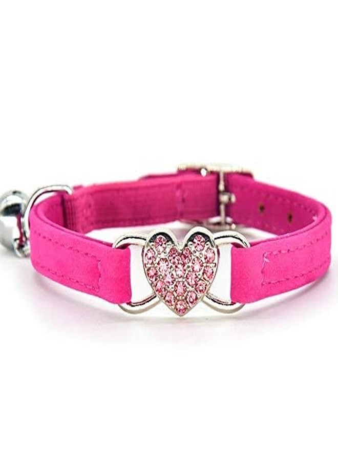 CHUKCHI Heart Bling Cat Collar with Safety Belt and Bell 8-11 Inches - Image 2