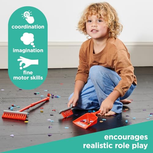 Casdon Henry Brush Set | Child-Friendly Cleaning Toy Set for Ages 3+ | Fun & Educational | Includes Broom, Brush, Dustpan! - Image 3
