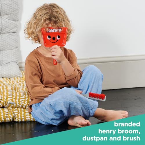 Casdon Henry Brush Set | Child-Friendly Cleaning Toy Set for Ages 3+ | Fun & Educational | Includes Broom, Brush, Dustpan! - Image 4