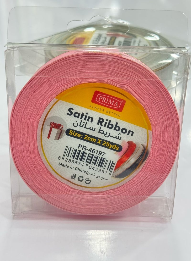 PRIMA شريط ساتين بريما بحجم 2 سم × 25 ياردة