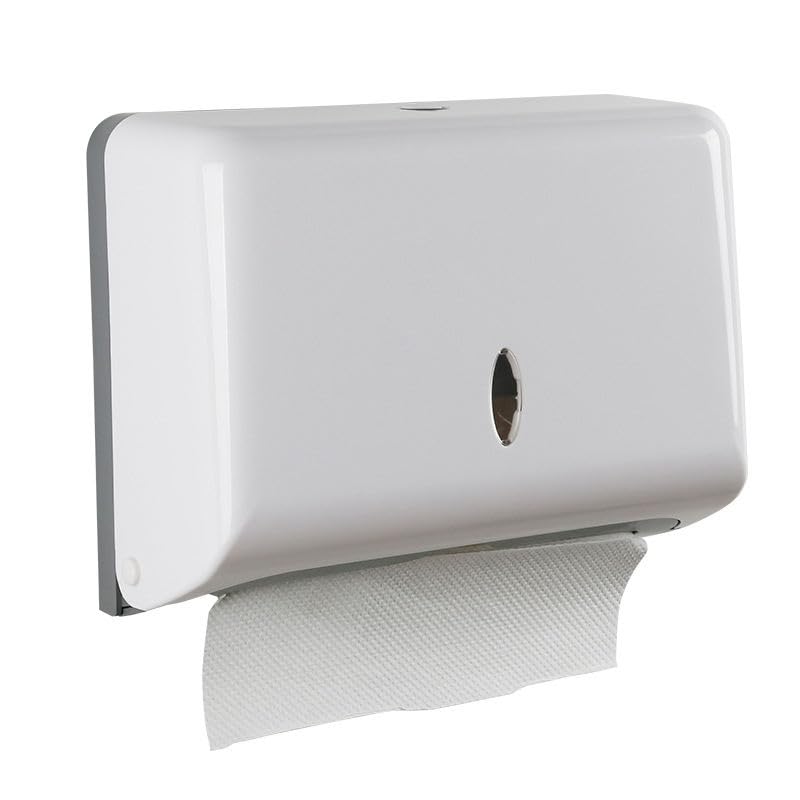 FC Wall Mount Paper Towel Dispenser Z Fold Simple ABS Paper Towel Holder for Lounges Toilets Kitchens Hospitals Paper Towel Dispenser (White) - Image 2