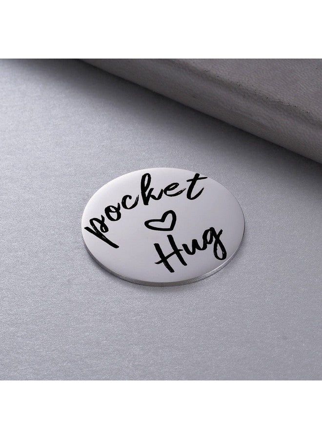 MIXJOY 2 Sided Pocket Hug Token You Are Braver Than You Believe Isolation Lockdown Social Distancing Love Gift Miss You Note 1.5" Silver - Image 4
