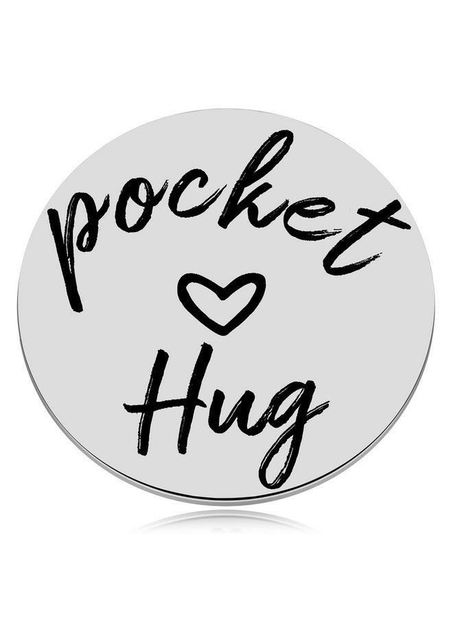 MIXJOY 2 Sided Pocket Hug Token You Are Braver Than You Believe Isolation Lockdown Social Distancing Love Gift Miss You Note 1.5" Silver - Image 2