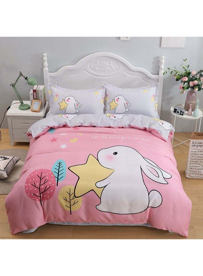 NIBEMINENT 4-Piece Printed Duvet Cover Set Polyester Multicolour - Image 1