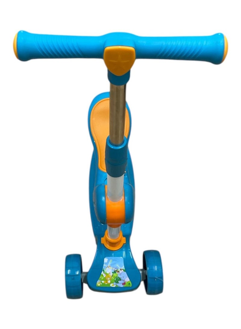 Foldable Kids Scooter with Light, 3 Wheels (Blue) - Image 1