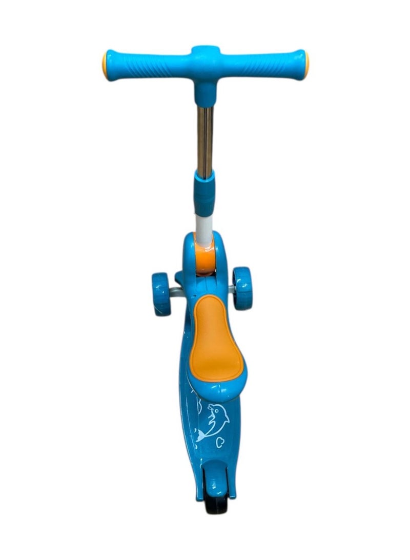 Foldable Kids Scooter with Light, 3 Wheels (Blue) - Image 3