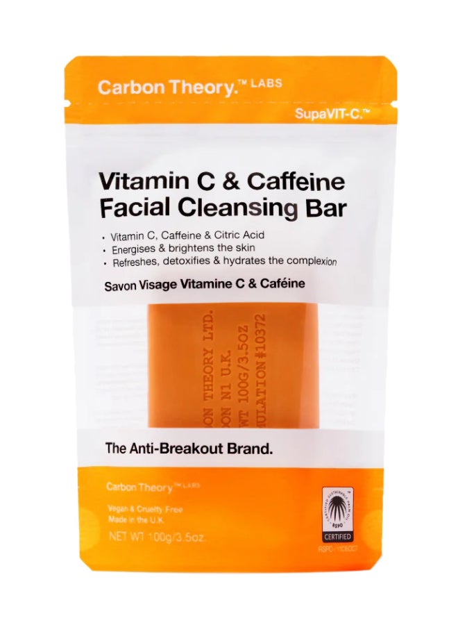 Carbon Theory Vitamin C Facial Cleansing Bar (Orange) 100 Grams - Image 1