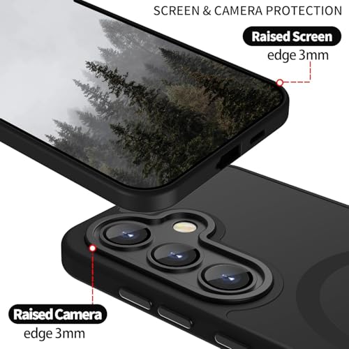 Elzzi Magnetic for Samsung S24 Fe 5g Case, Upgraded [Full Camera Protection] [Compatible with Magsafe] [Translucent Matte] Shockproof Protective Phone Case for Men & Women - Black - Image 5
