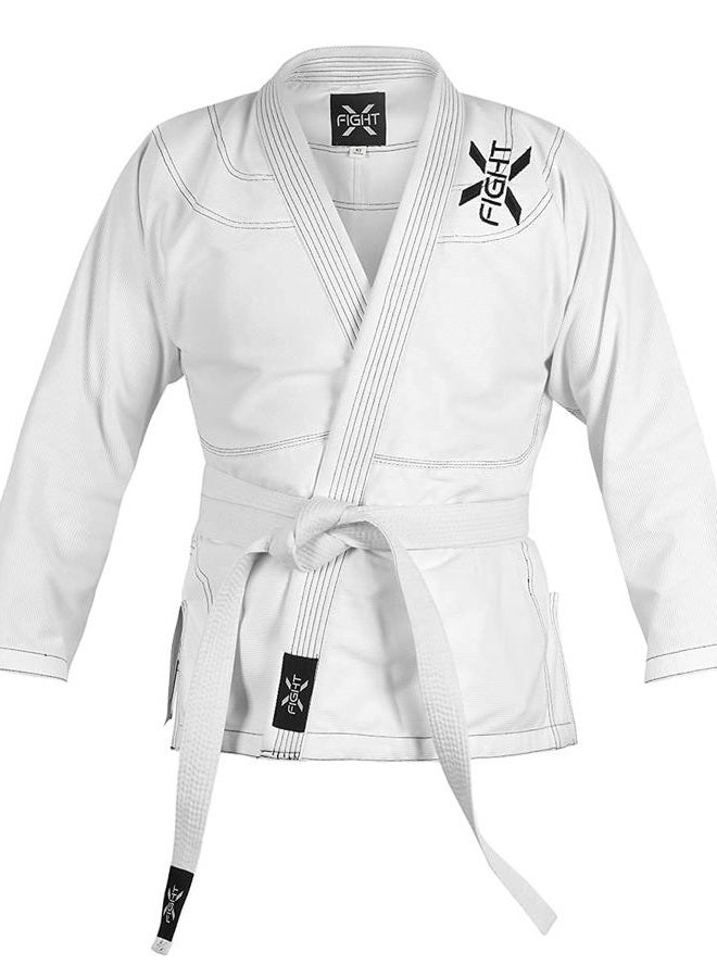 FightX بدلة BJJ للرجال والنساء - بدلة جيو جيتسو البرازيلية خفيفة الوزن مع حزام مجاني، أبيض، A4 - Image 4