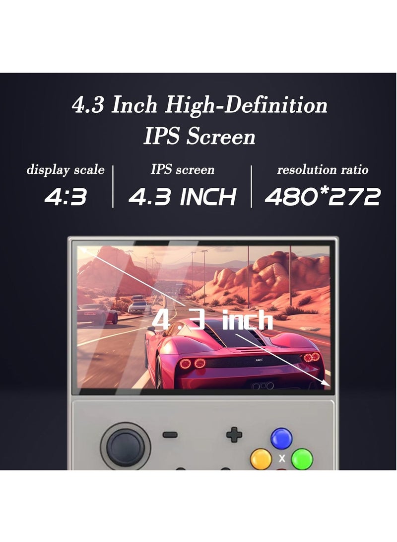 Oks R43 Pro Handheld Game Console – 4.3" IPS Screen Linux EmuELEC System Retro Game Player Cortex-A17 CPU with 20000+ Classic Games (64G) - Image 2