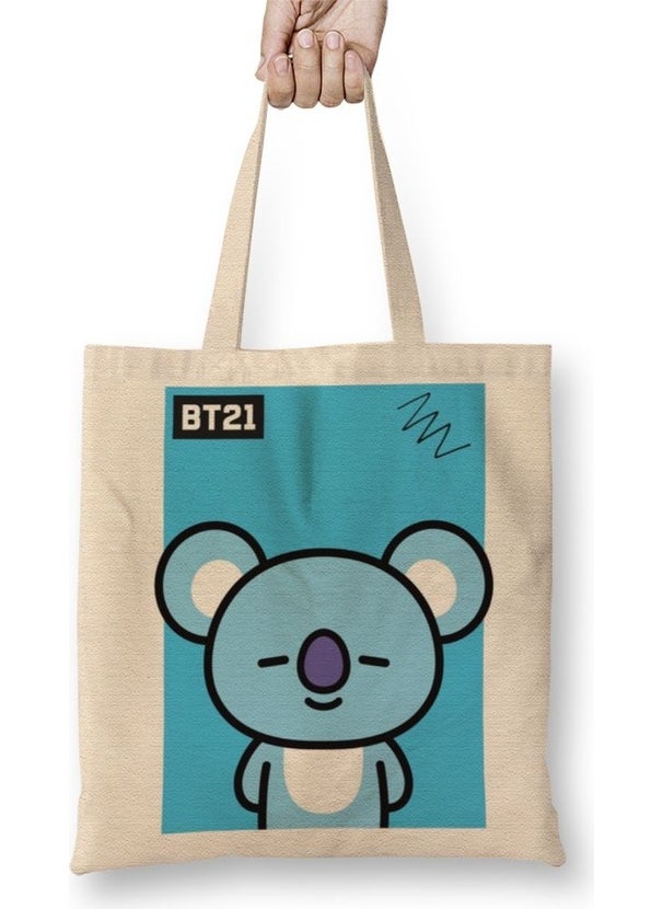 Print Shop BT21 Koya Bts Cloth Bag Long Handle