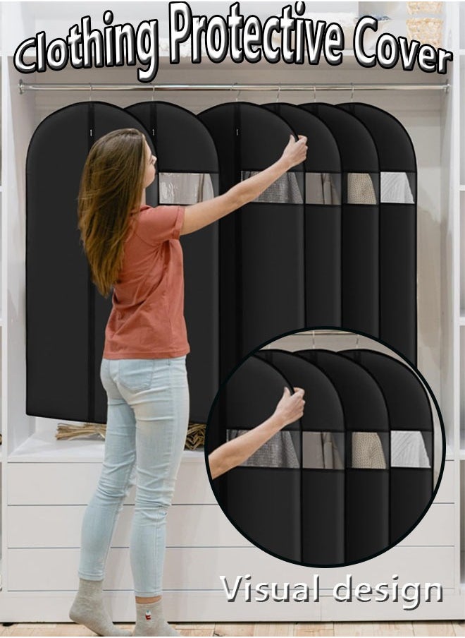 Generic 5-Pack Black Eco-Friendly Breathable Suit Dust Cover with Zipper, Moisture-Proof Garment Storage Bag for Suits, Coats, and Clothes, 60*140CM  - Image 1