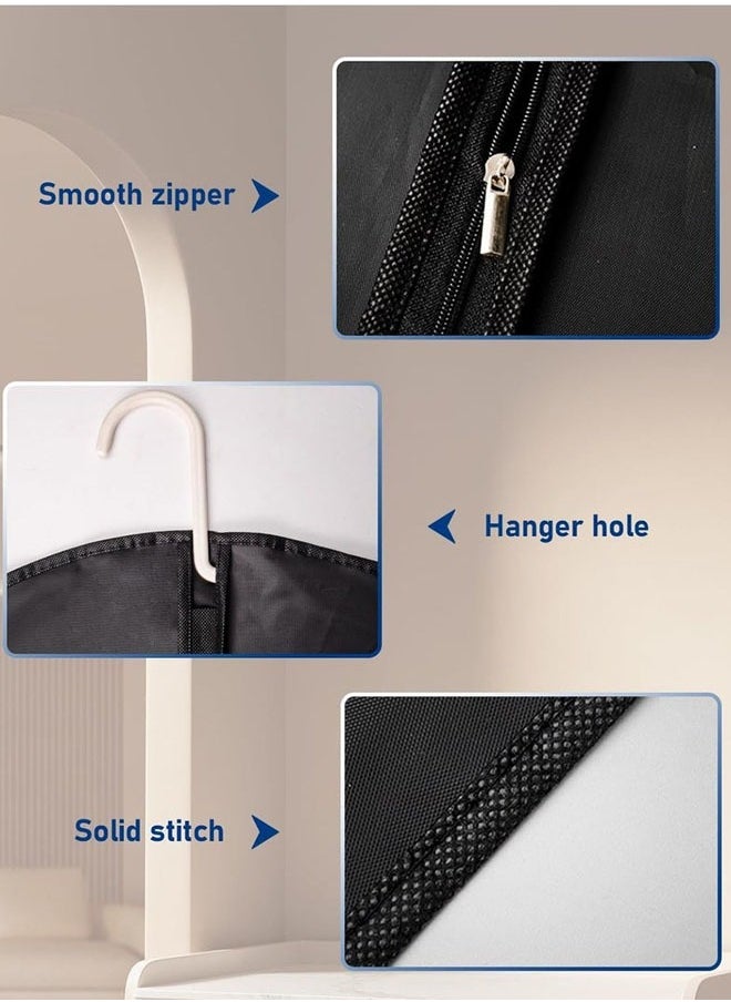 Generic 5-Pack Black Eco-Friendly Breathable Suit Dust Cover with Zipper, Moisture-Proof Garment Storage Bag for Suits, Coats, and Clothes, 60*140CM  - Image 5