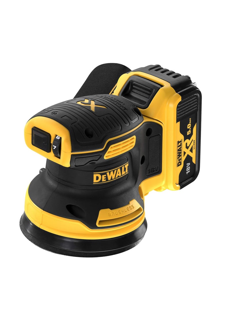 DEWALT 18V Cordless Brushless RO Sander 2 x 4Ah Batteries & Chargers - Image 1