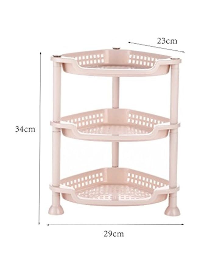 Nordic High-End Fashion Simple Bathroom Rack Plastic Storage Shelf Cosmetics Storage Rack Triangle Rack Floor Type Wheel Shower Shelf Pink Shower Shelf Bathroom Rack