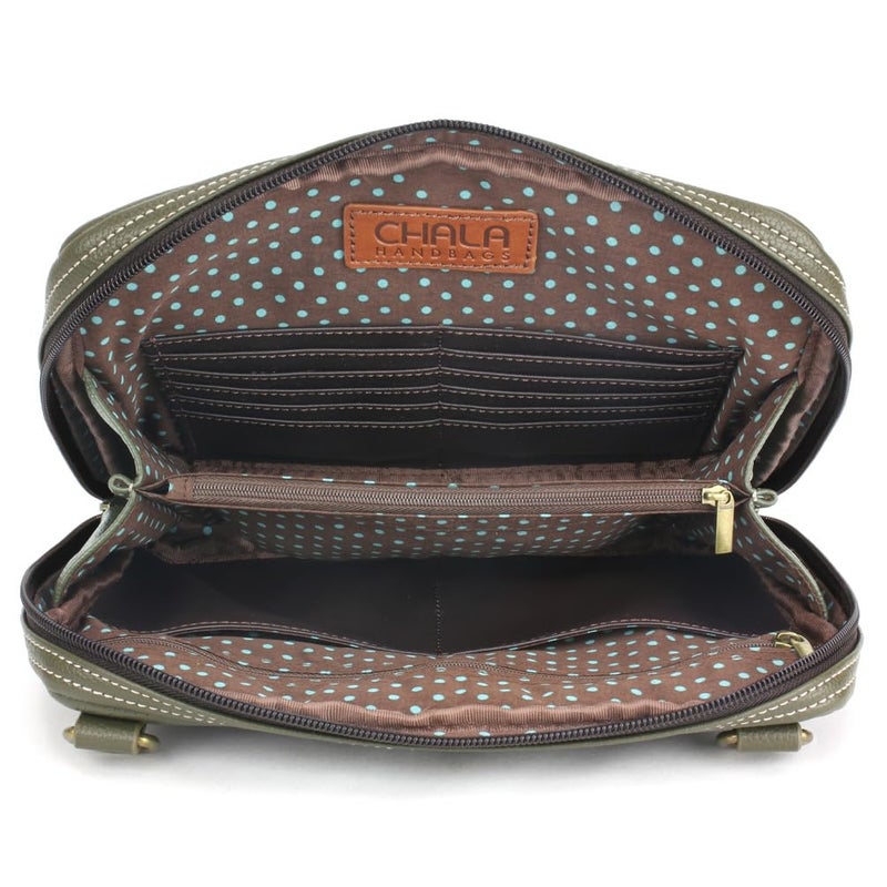 CHALA Companion Organizer Crossbody with Adjustable Strap and Built-In Wallet - Lily Frog - green - Image 4