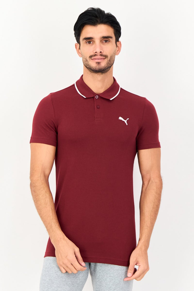 PUMA Men Slim Fit Short Sleeve Outdoor Polo Shirt, Maroon - Image 1