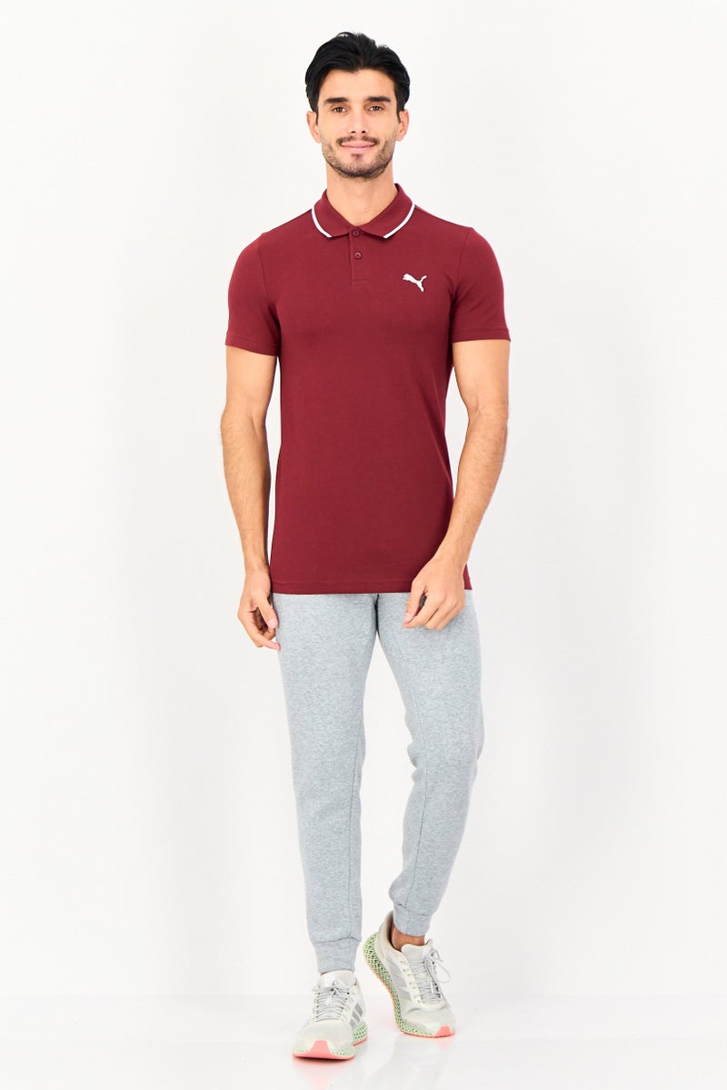 PUMA Men Slim Fit Short Sleeve Outdoor Polo Shirt, Maroon - Image 2