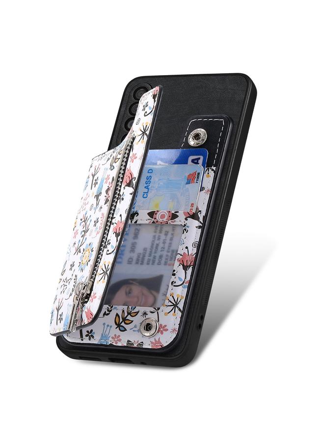 S-TOP Case For Samsung Galaxy M33 Retro Painted Zipper Wallet Back Phone Case - Image 3