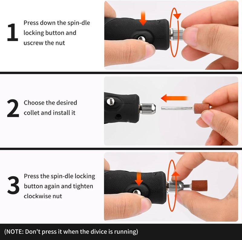 KASTWAVE Mini Cordless Rotary Tool Kit, 5-Speed Multi-Purpose Power Tool, Led Screen Display, For Sanding, Engraving, Polishing, Drilling, Handmade Crafting, Diy Creations - Image 5
