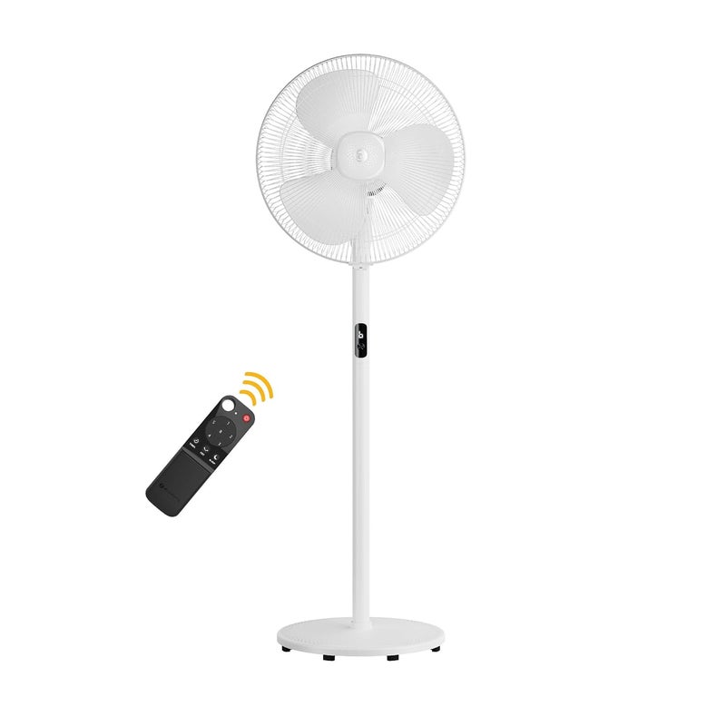 atomberg Renesa 400mm Pedestal Fan for Home | Silent BLDC Stand Fan | LED Display | 6 Speeds | Remote with Oscillation, Timer, Sleep | 1+1 Year Warranty (Snow White) - Image 1