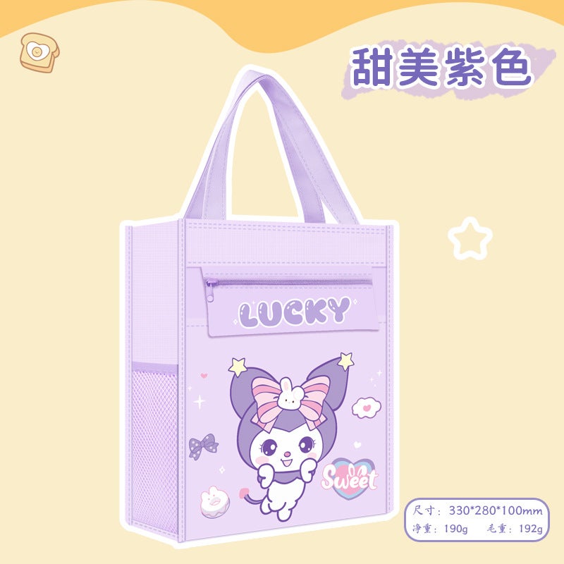 general Transparent Oxford Cloth Book Bag for Kids Cartoon Panda Design Large Capacity - Image 1