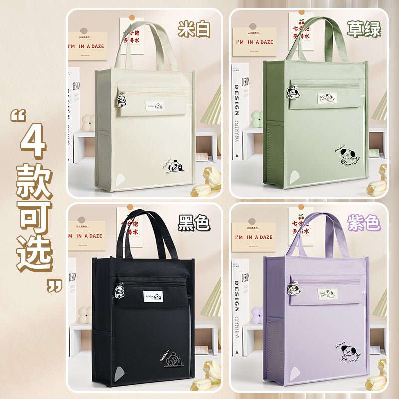 general Transparent Oxford Cloth Book Bag for Kids Cartoon Panda Design Large Capacity - Image 2