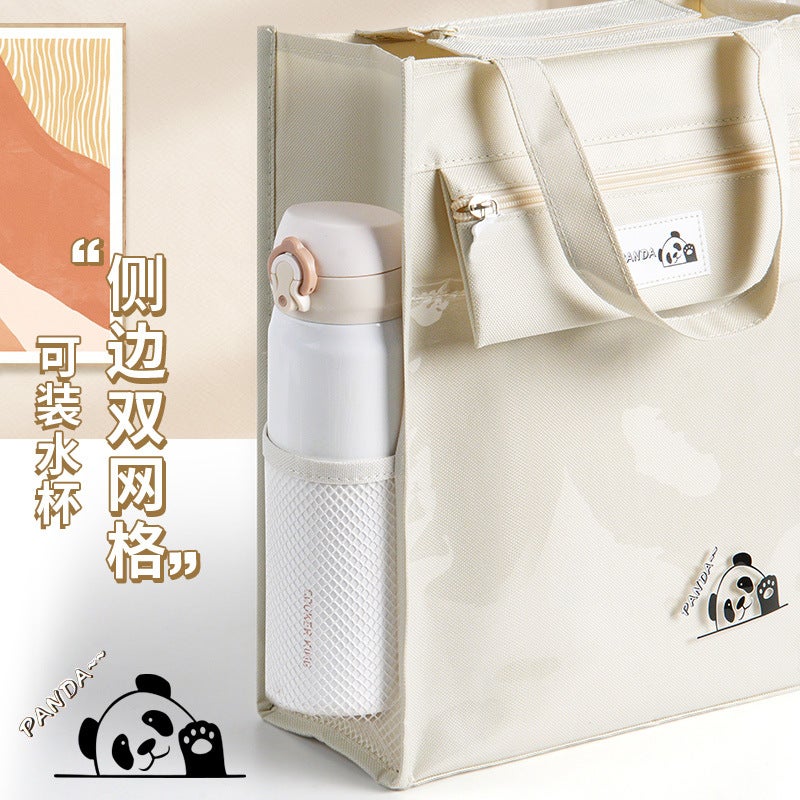 general Transparent Oxford Cloth Book Bag for Kids Cartoon Panda Design Large Capacity - Image 3