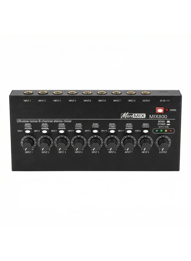 Micro MIX800: جهاز مزج صوت صغير احترافي ذو 8 قنوات، وموزع صوت ستيريو فائق الهدوء مخصص للتسجيل في الاستوديو - Image 1