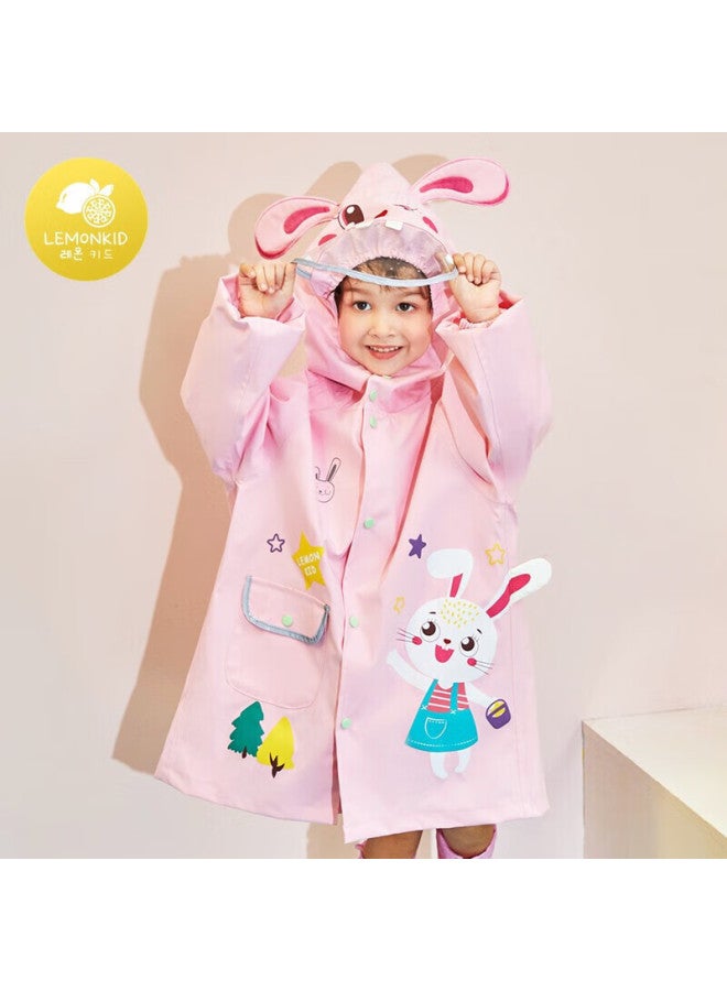 Lemonkid Children's Raincoat, Boys And Girls Baby Poncho Style Rainwear For Elementary School Students, Tiana Rainbow Star Rabbit, M Size - Image 1