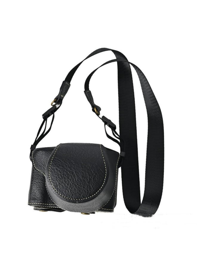 قطعة واحدة حقيبة واقية للكاميرا من فوجي فيلم XM5 كاميرا ميرورلس، هيكل خارجي متين مع غطاء أمامي، حزام كتف، حماية كاملة، أزرار تثبيت، مقاوم للصدمات، باللون الأسود - Image 1